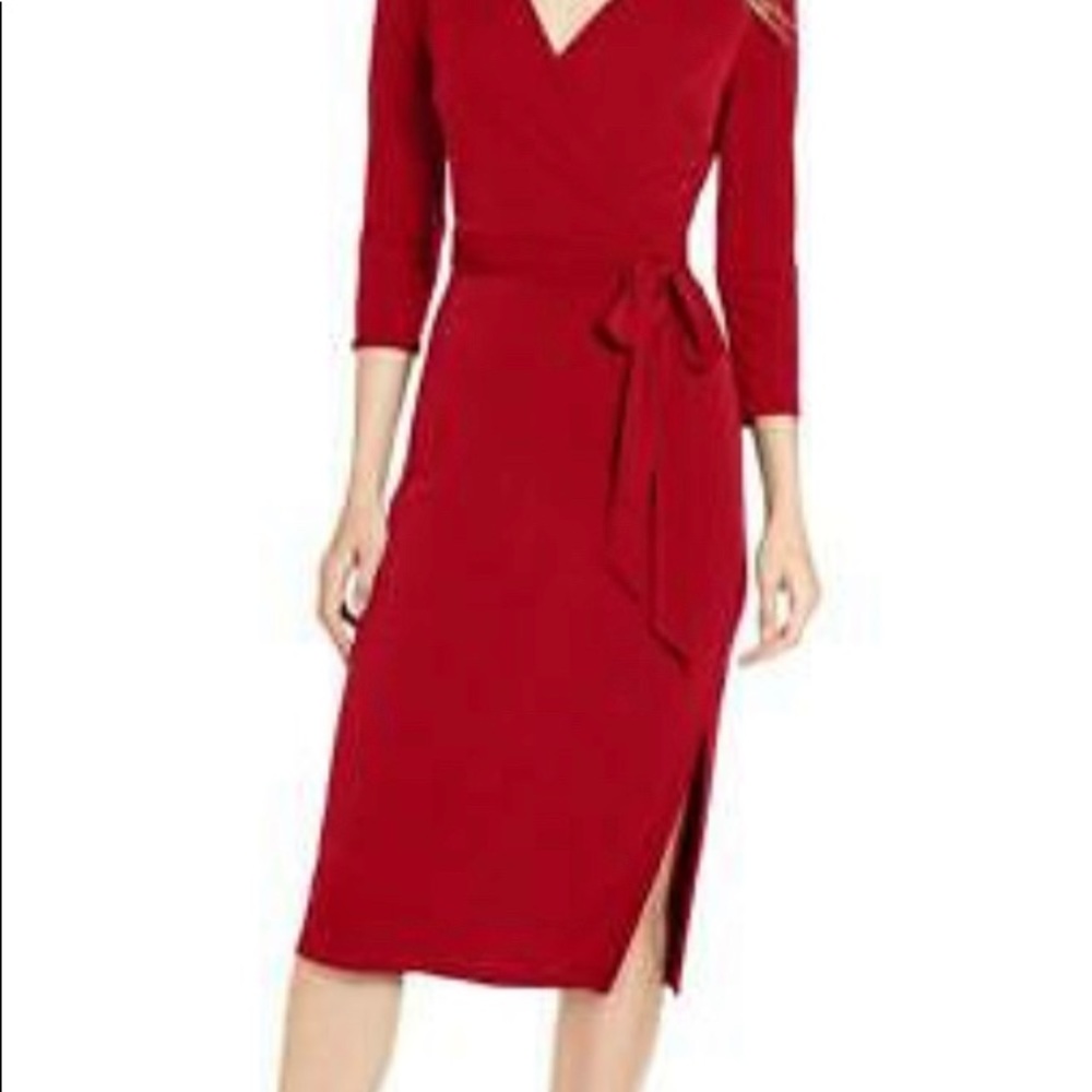 INC V Neck red dress size M